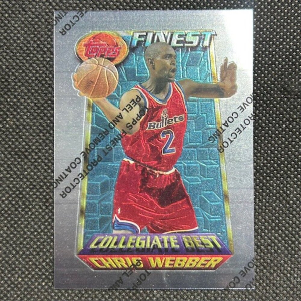 Chris Webber 1994-95 Topps Finest Collegiate Best #255 Washington Bullets w/Peel